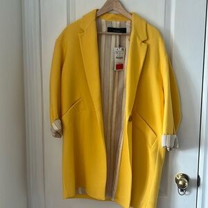 ZARA Yellow Oversized Jacket Size M